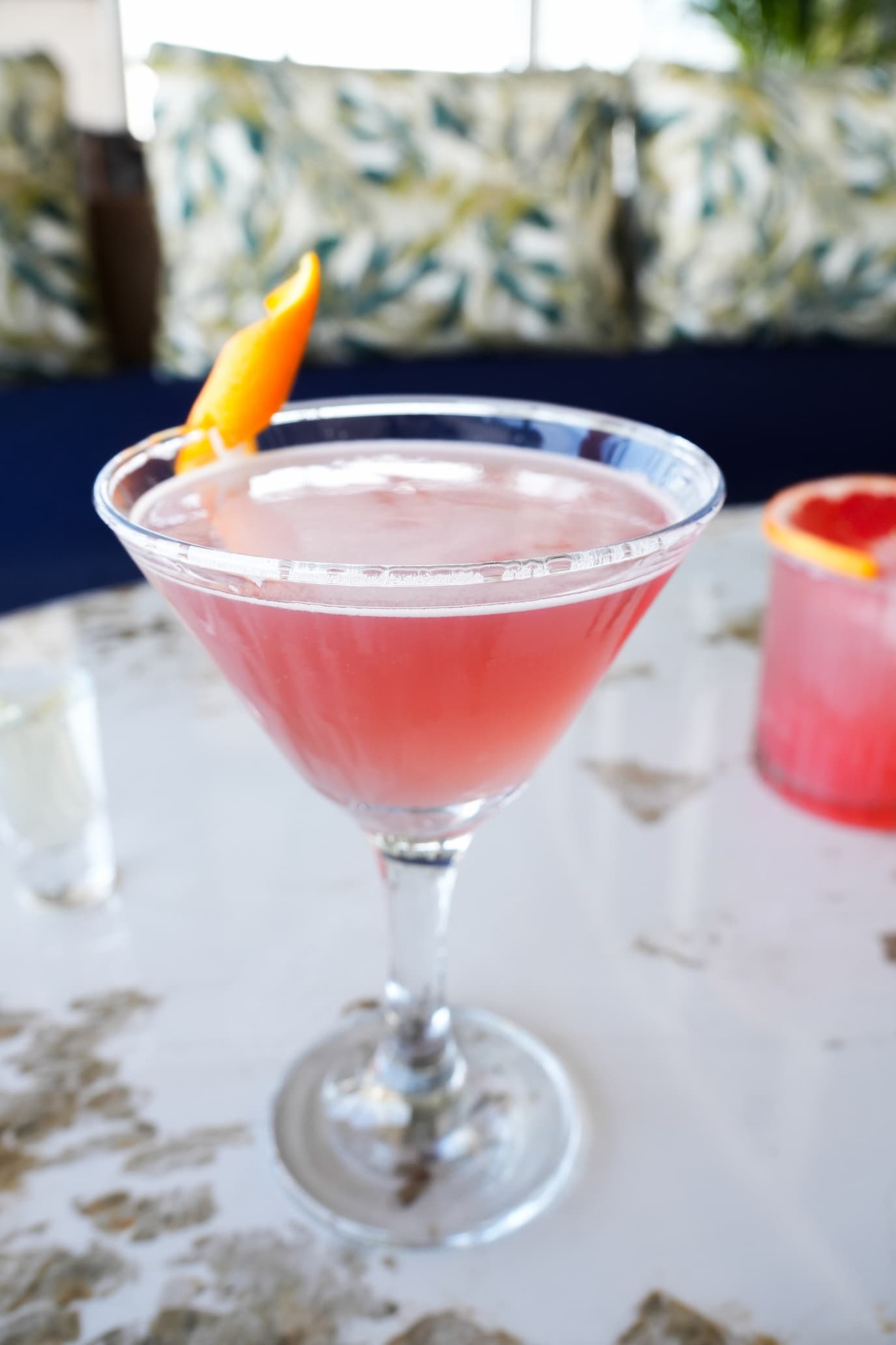 Pink martini style cocktail